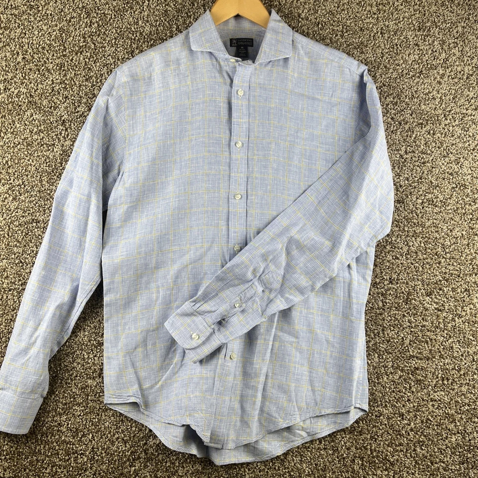 Lands End Baird McNutt Irish Linen Button Up Shirt M Mens Tailored Fit 15 - 15.5 - Image 2 of 4