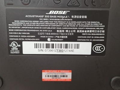 BOSE ACOUSTIMASS 300 WIRELESS BASS MODULE - BLACK - TESTED | eBay