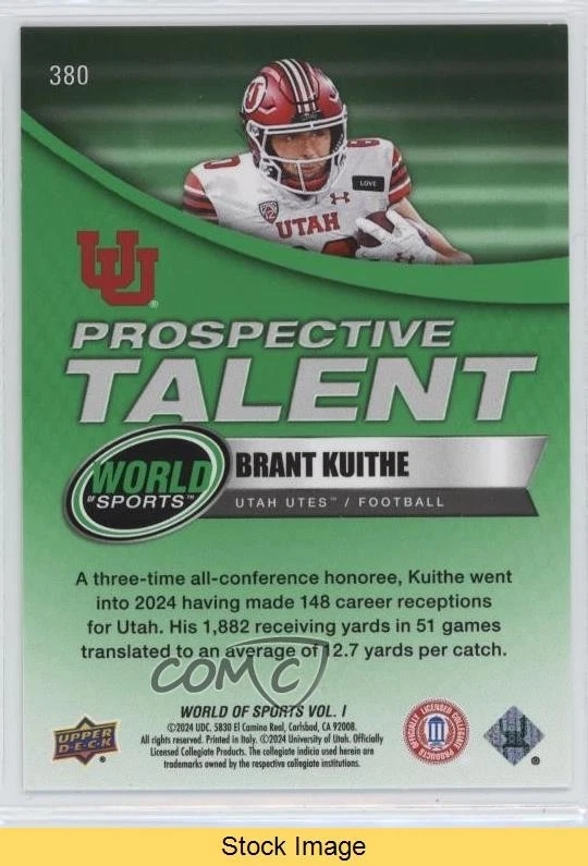 2025 World of Sports Prospective Talent Green Foilboard Brant Kuithe #380 READ - Image 2 of 3