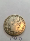 1912 d barber half dollar vg