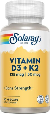 Solaray Vitamin D3 + K2 125 mcg | 50 mcg 60 Vegcaps