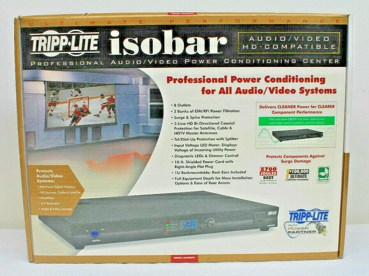 Tripp-lite isobar AV3500PC 8-Outlet Audio Video Power Conditioning Center Klasyczna popularna, limitowana WYPRZEDAŻ