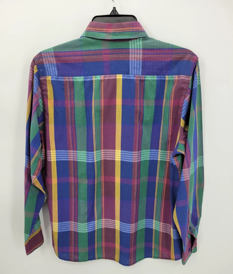 Top Diane von Furstenberg para mujer 10 coloridos a cuadros vintage abotonados preppy Foto 2 de 4