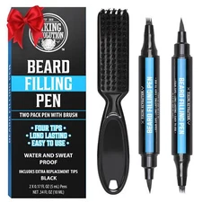 Viking Revolution Beard Pen 2 Pack - Black Beard Pencil Filler for Men Lapiz ...