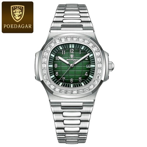 POEDAGAR Reloj Hombre Empresarial Cuarzo 3Bar Impermeable Luminoso Fecha Inoxidable - Imagen 18 de 26