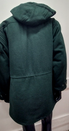 MEMBERS ONLY Wool Green Coat Mens 90s Vintage PARKA MOD HEAVY HOODED QUILTED