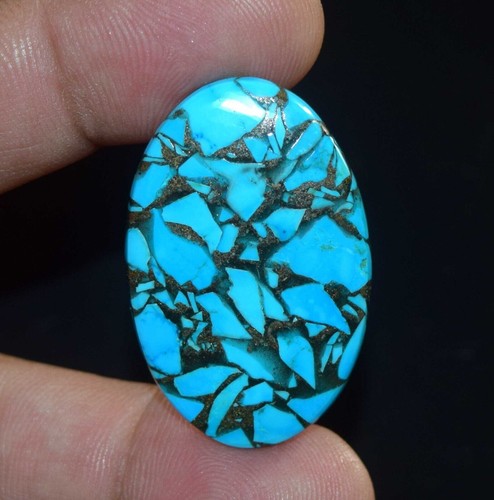 Lot En Gros De Cabochons Turquoise Mohave Ovale AA++ - Pierres Précieuses Naturelles Dos Plat