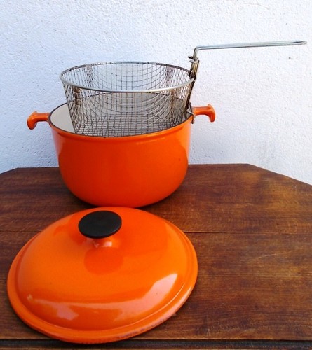 Le Creuset friteuse ENZO MARI La Mama fonte orange Volcanic, N° 20