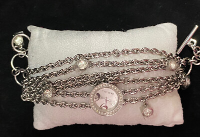 MARC ECKO Multi Chain Bracelet Women Wrist Watch E12506L1 Silver Quartz #26 New