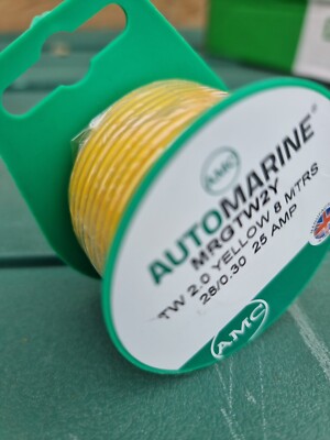 Gelb 2 mm² dünnwandig 25 A Kabel Leitung Mini Rolle 8 m
