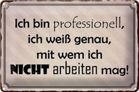 Blechschild Spruch 30X20 Cm Ich Bin Professionell Ich Weiß Deko Schild Tin Sign