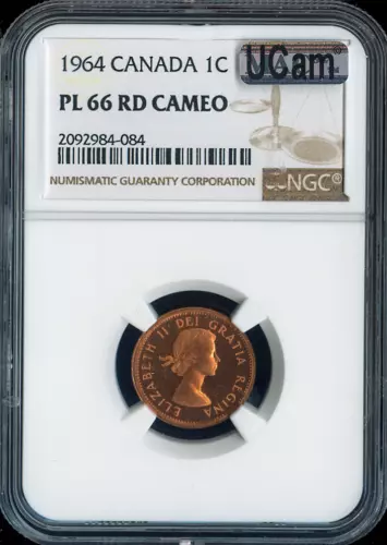 1964 Canada Small Cent Proof NGC PL66 RD Cameo - Elizabeth II - Quality