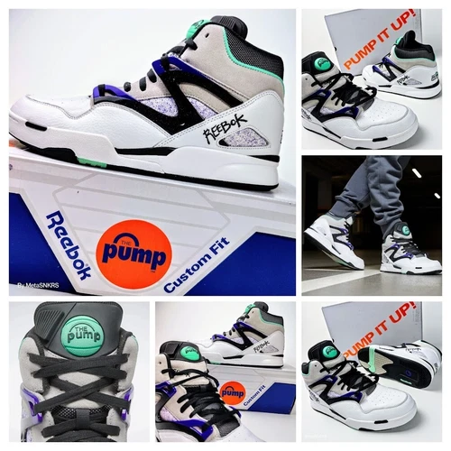 Reebok US 13 Pump Men-s White Grey Purple Black Retro -Omni Zone 2 -HR0110- NIB