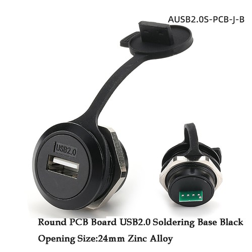 D-Type Data module Socket Round With Cover Dustproof, waterproof Black/Silver - Picture 23 of 32