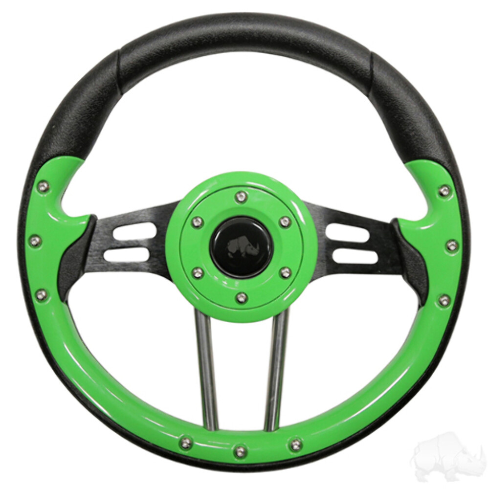Lime Green Aviator 4 Golf Cart Steering Wheel for Enhanced Style and Control