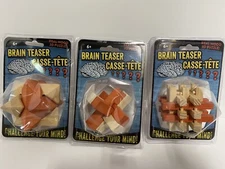 Brain Teaser 3D Interlocking Puzzles Real Wood LOT of 3 Different Brain Mental🔥