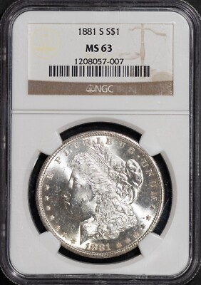 1881-S $1 Silver Morgan Dollar MS 63 NGC # 1208057-007 + Bonus | eBay