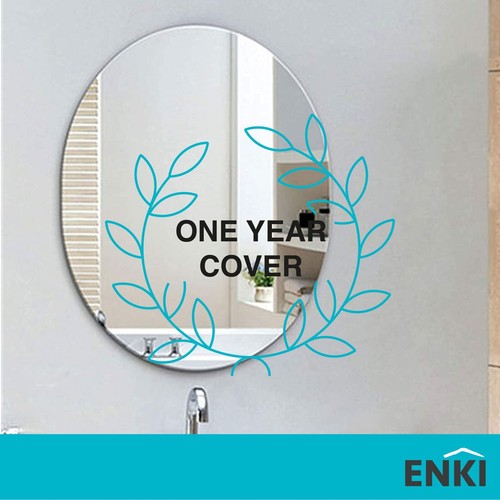 Oval Frameless Mirror Polished Edge Horizon Bathroom 400x600mm Glass ENKI BM031 - Picture 5 of 7