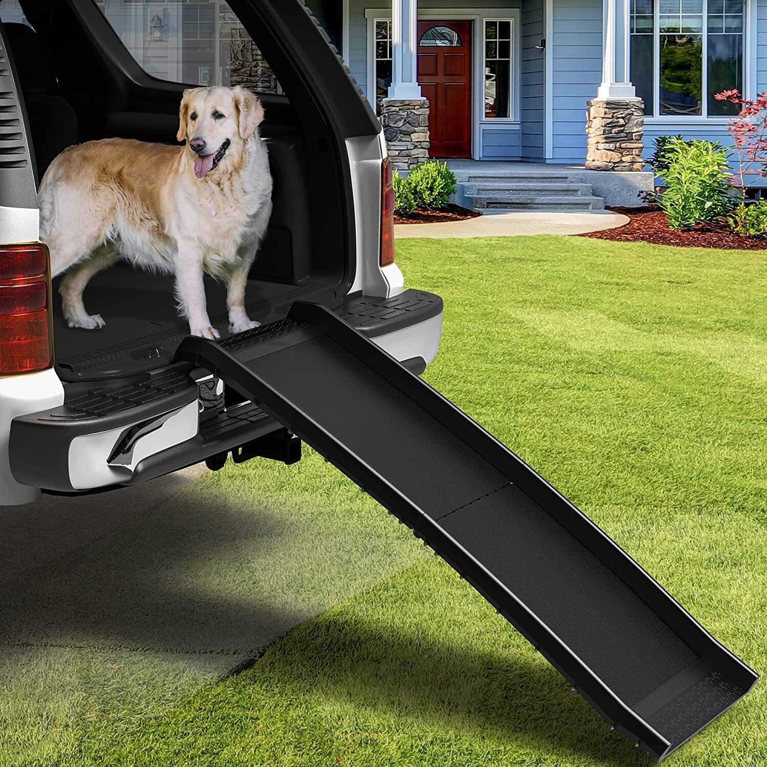 Foldable Dog Pet Ramp for Car Truck SUV Backseat Stair Steps Auto
