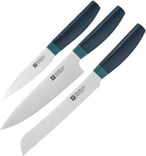 Henckels Zwilling Now S 3pc Knife Set Blue Bread Chef Paring Friodur Steel