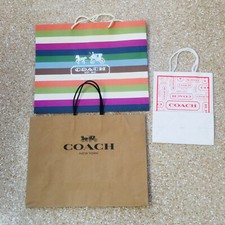 3 Coach Empty Gift Bags Shopping Tote 16"x13"X6"--16"x12"x6"--10"x8"x4" B-198