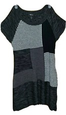 Style & Co Color Block Sweater Dress sz Misses Large - Short Sleeve Scoop Neck