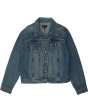Izod Womens Denim Jacket Uk 18 Xl Blue Cotton Ql09