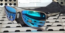 New Oakley EJECTOR Sunglasses 4142-0458 Satin Chrome w/ Prizm Sapphire Lenses