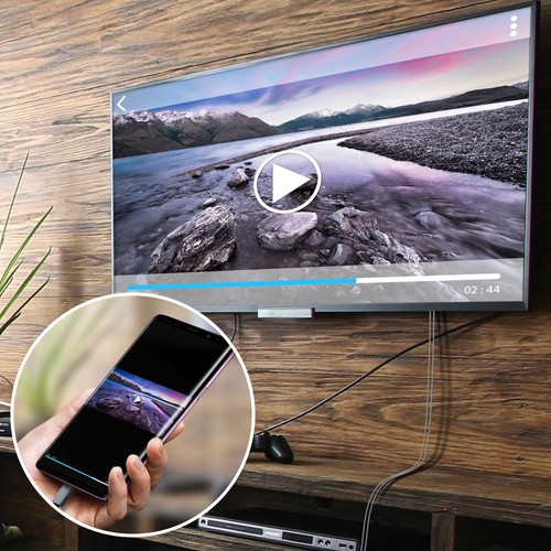 Cavo USB Femmina Mhl Per HDMI Maschio E USB Maschio Smartphone/Tablet - Bianco - Picture 3 of 5