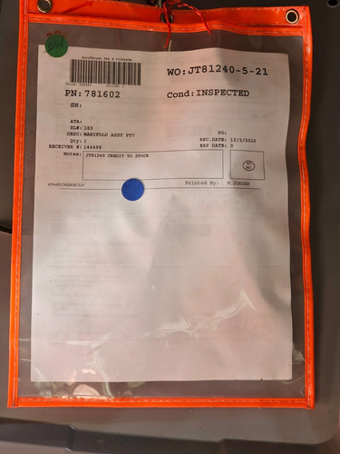 MONTAJE COLECTOR REPARABLE JT8D-219 PN 781602 PT7 PRATT & WHITNEY - Imagen 3 de 3