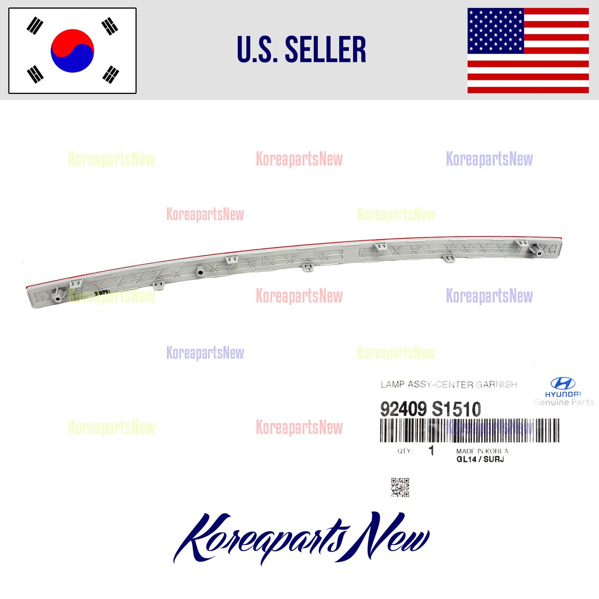 REAR BUMPER Lamp Center Reflector 92409S1510 ⭐OEM⭐ Hyundai Santa 