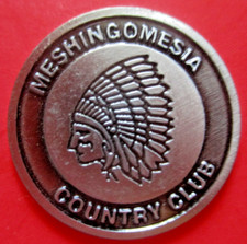 vtg - MESHINGOMESIA COUNTRY CLUB cc - Ball Marker - Flat Metal - Marion IN