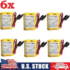 6-Pcs BR-AGCF2W 6V PLC Battery For FANUC A98L-0031-0011 CNC Machine with Plug US