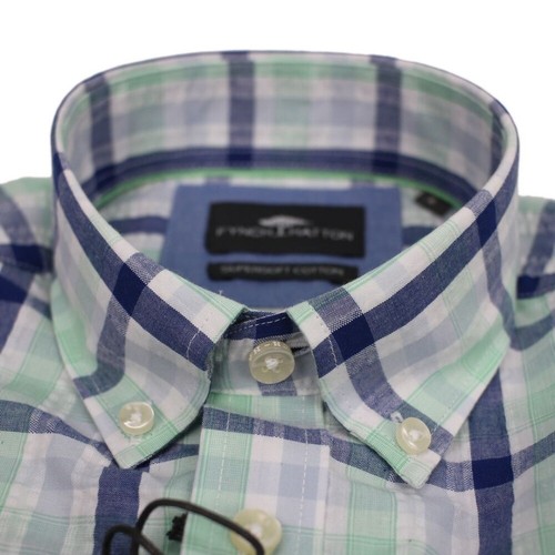 Fynch Hatton Herren Hemd Seersucker Casual Fit grün blau kariert 15035291 722 - Picture 2 of 4