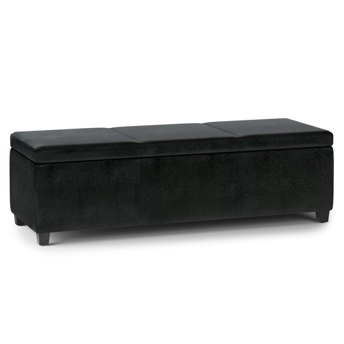 Avalon 54 inch Wide Contemporary Rectangle Extra Large Storage Ottoman Bench in