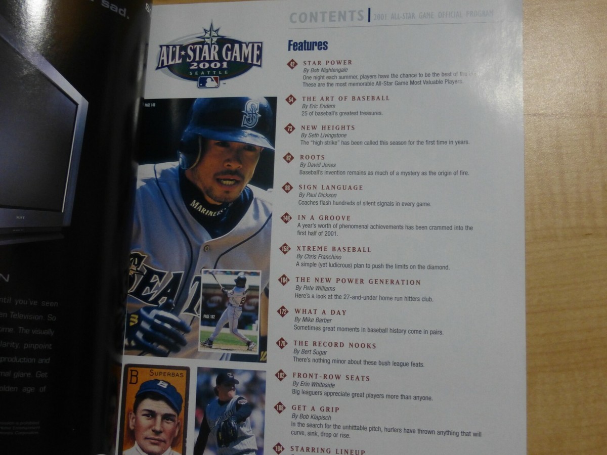 2001 Baseball All Star Game Official Program Seattle