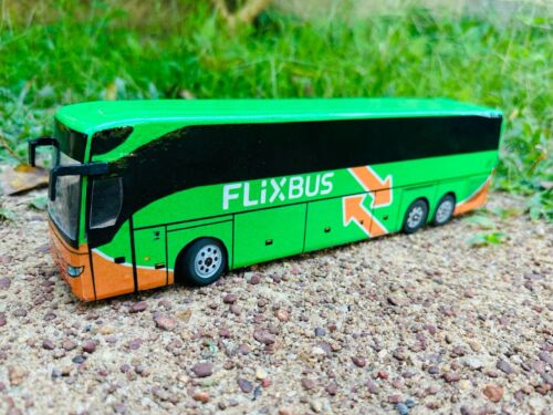 Autobús turístico Mercedes Benz escala 1:43 FLiXBUS modelo diorama hecho a mano - Imagen 1 de 10