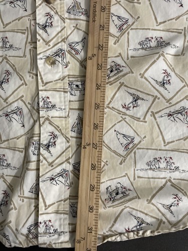 Trader Bay Men's Cream Hawaiian Shirt Floral Short Sleeve Size L#11 - Picture 5 of 10