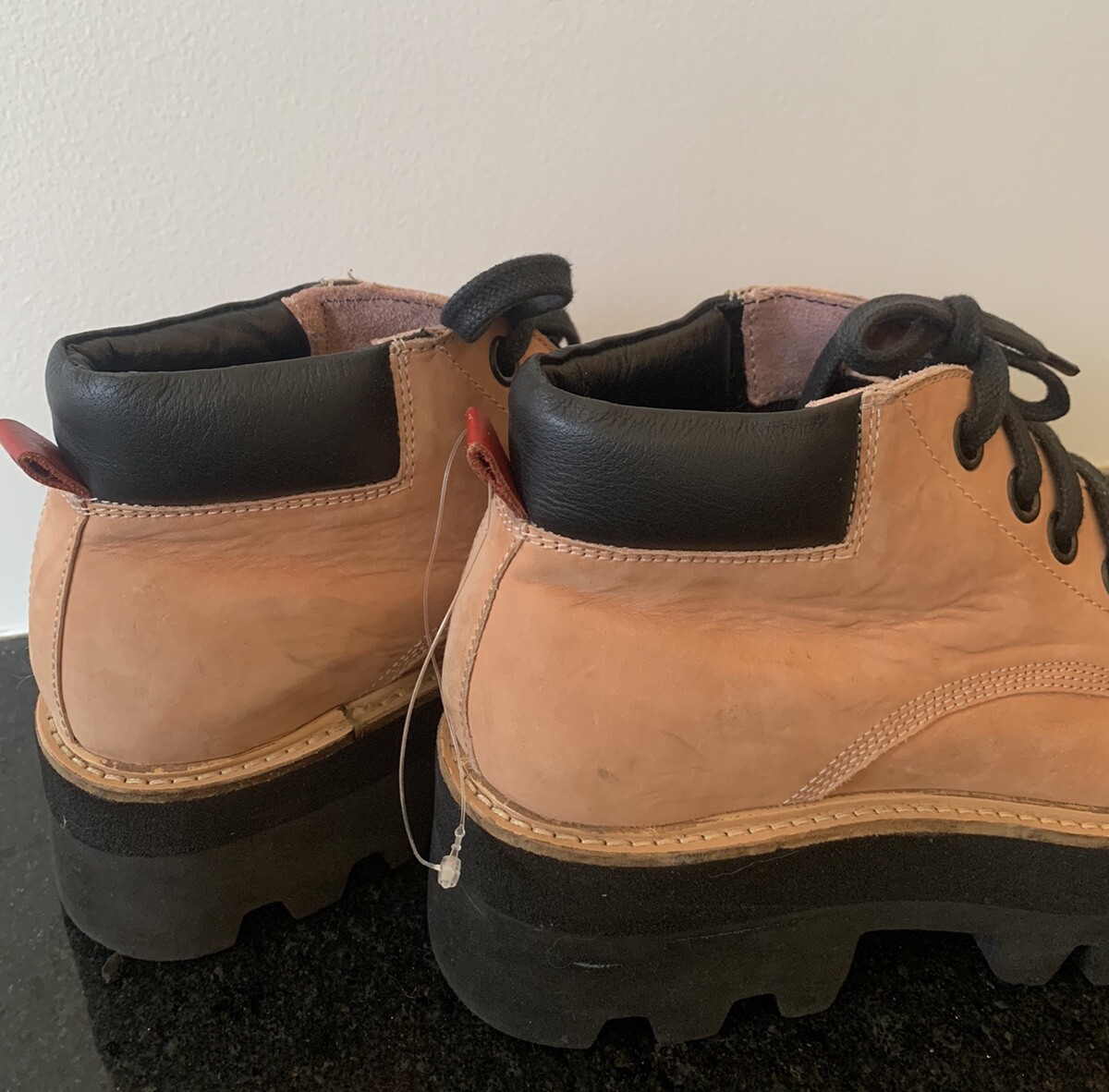 Urban Outfitters Brown Suede Combat Platform Boots - Womens 