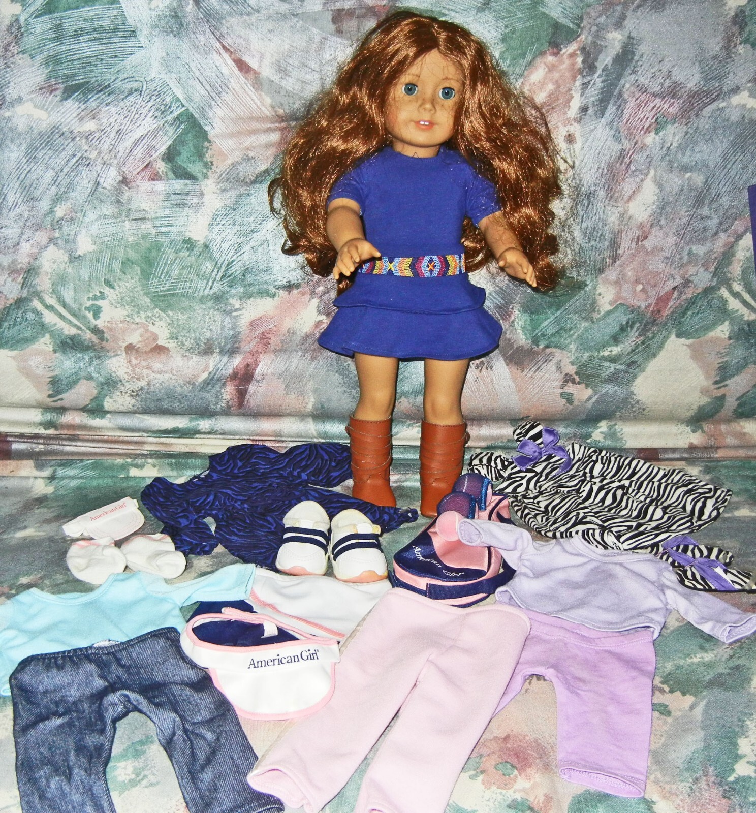 American Girl doll Saige Copeland, 18 in. GOTY with clothes & shoes lot