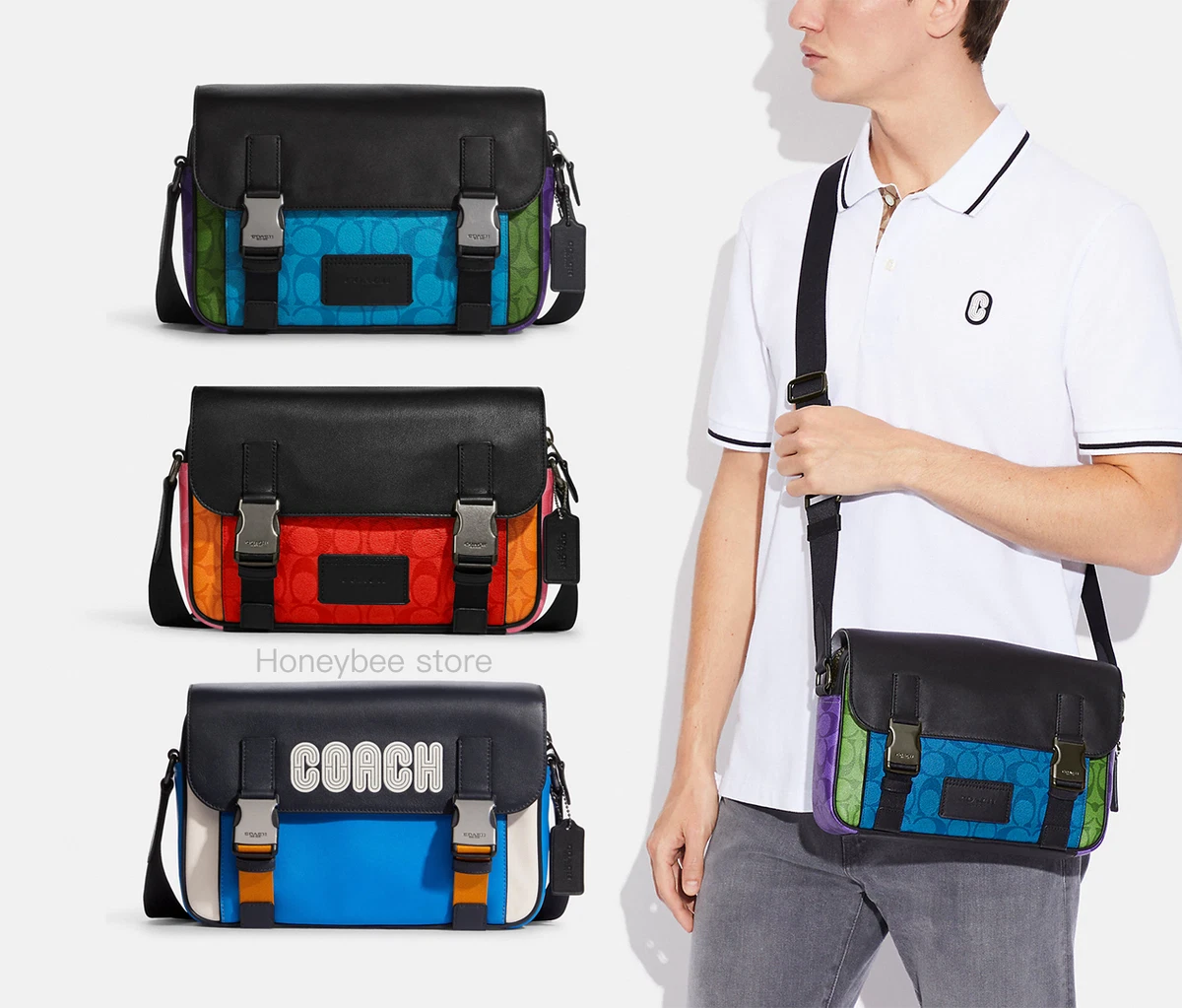 COACH Track Crossbody Bag In Colorblock Signature Canvas for Men