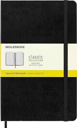 MOLESKINE CLASSIC SQUARED LARGE SOFT COVER NOTEBOOK JOURNAL 192 PAGES BLACK NEW!