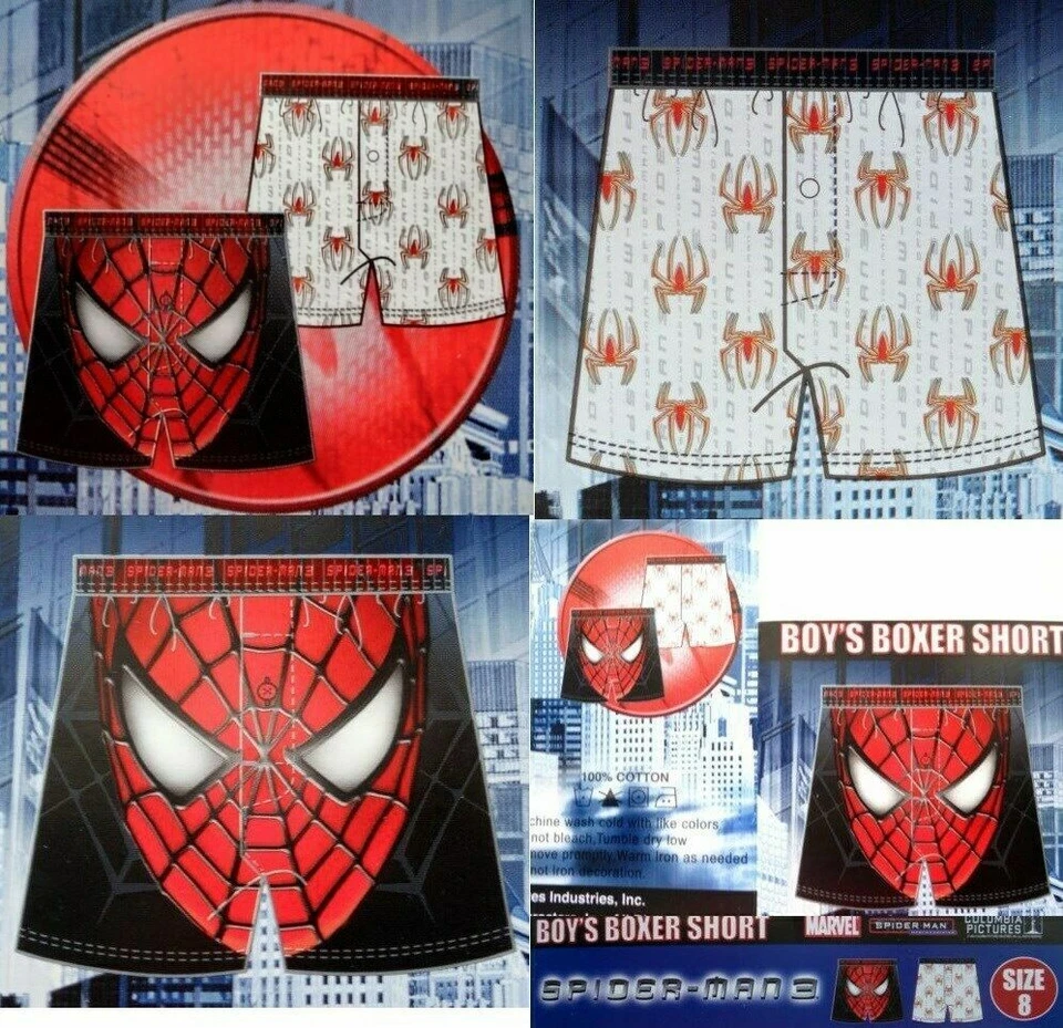 Marvel Spider-man boys Boxer Short underwear Size 8 pack of 2 White Red New - Image 2 of 4