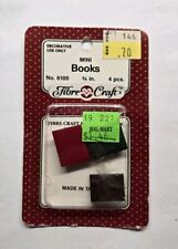 Vintage Fibre Craft Mini Books Miniature Dollhouse Accessories 4 Piece 6100