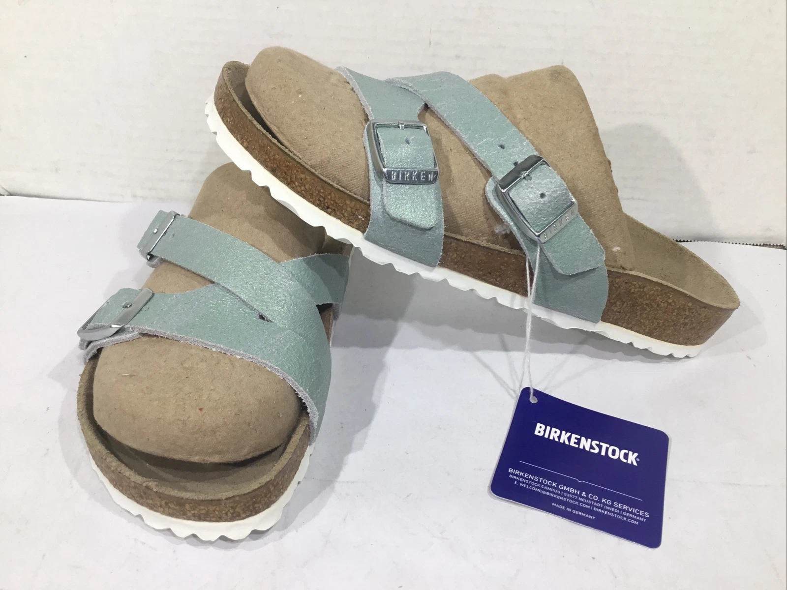 NEW BALANCE Birkenstock Donna Taglia 7 EU 38 Slides Nabuk Minerale Stretto Yao Balance Y23 470