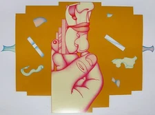 WOLFGANG OPPERMANN IN THE HAND II 1970 SIGNED LIM.ED 37/100 Serigraph German