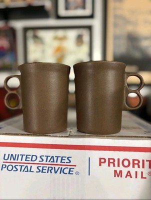 Bennington Potters Double Trigger Handle Mug Lot of 2  1340 Vermont 