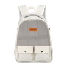 Cat Backpack Carrier Foldable Ventilated Mesh Pet Hiking Backpack White
