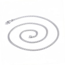 925 Sterling Silver Italian Flat  Thin 4mm Cuban Chain Necklace for Men  Women