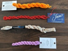 Lot of 4 Mixed Embroidery  Needlepoint Threads Wool Cotton Soysilk Polyester